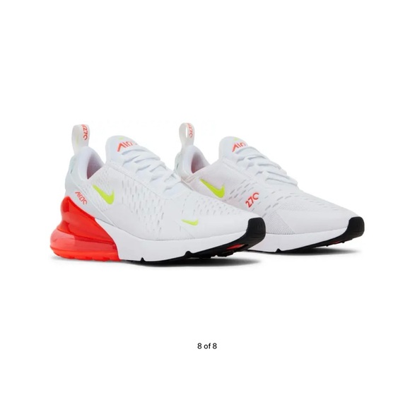 Nike Shoes - Nike Air Max 270 White and Red with Neon Accents